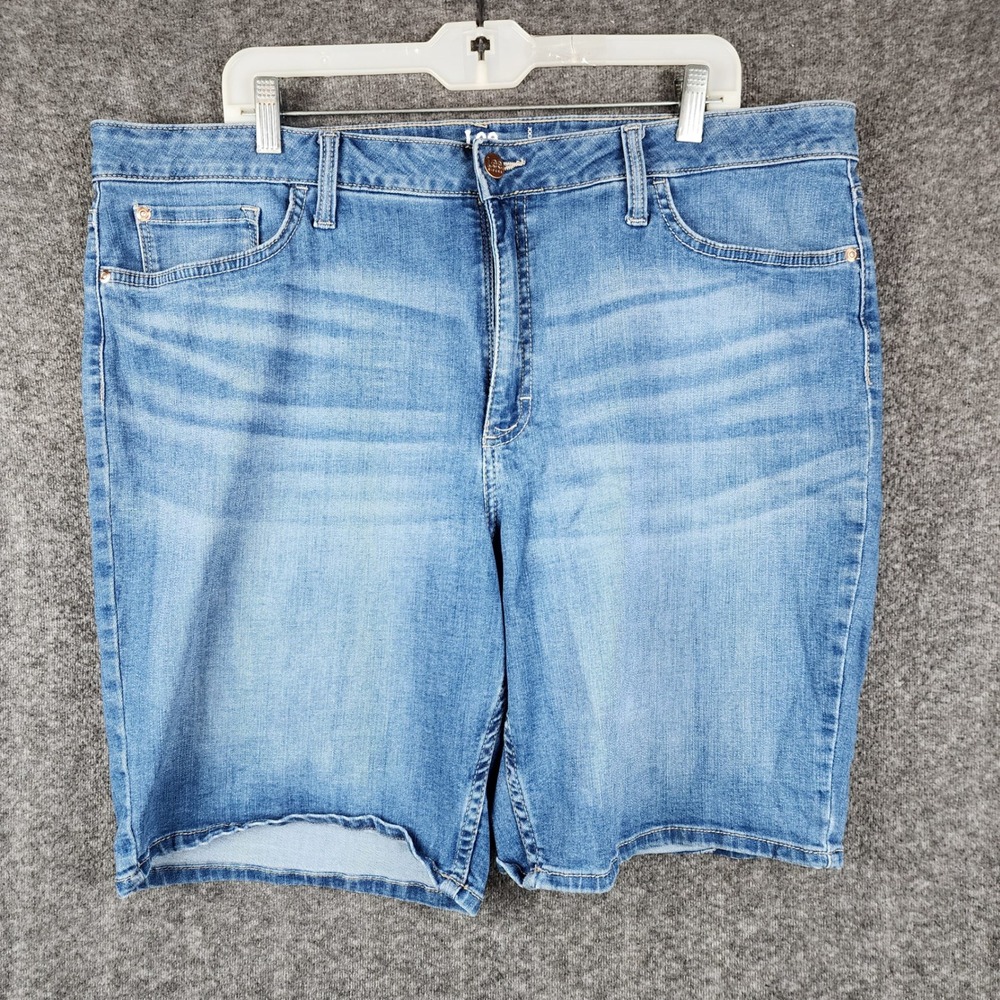Lee Riders Bermuda Shorts Womens 20M Blue Mid Rise Stretch Denim Medium Wash